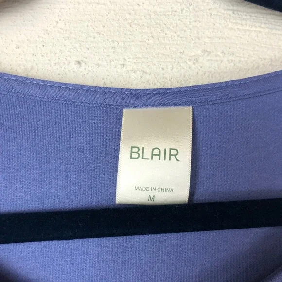 Blair Womens Cat and Yarn Embroidered Shirt Dress Size M Blue Grandmacore Whimsy - Picture 4 of 11